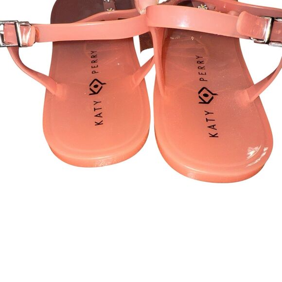 Katy Perry Women's The Geli-T Strap Flat Sandals, DAISY/OASIS PINK,  Size 10 - Picture 7 of 9